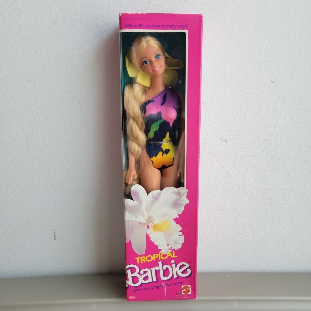 Vintage 1985 Mattel Tropical Barbie #1017 *NRFB* Longest Hair Ever NEW UNOPENED